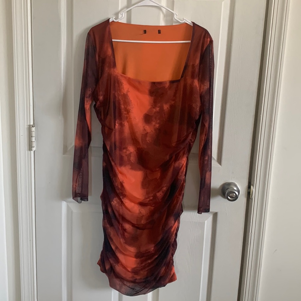 Orange brown black Dress 🍊🍑🧡